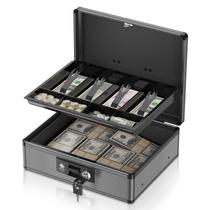 Caixa de Dinheiro Extra Grande Lockbako com Fechadura e Bandeja Caixa de Dinheiro Extra Grande Lockbako com Fechadura e Bandeja