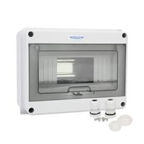 Caixa de disjuntor Mollom 8 vias IP65 impermeável 20x9x16 cm