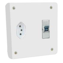 Caixa de Distribuição CD para Ar Condicionado com Disjuntor 16A + Tomada 20A - Branco Caixa de Distribuição CD para Ar Condicionado com Disjuntor 16A + Tomada 20A - Branco