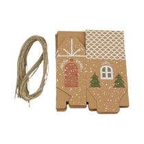Caixa De Doces De Natal Em Papel Kraft Em Forma De Casa, Suprimentos Para Festas, 10, 20, 30, 50