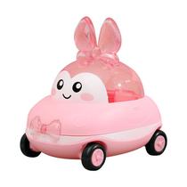 Caixa de doces de plástico em forma de coelho rosa fofo 13x10x10cm