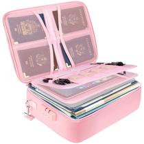 Caixa de Documentos BALEINE à Prova de Fogo e Água 38x28x10 cm Rosa