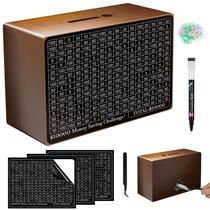 Caixa de economia de dinheiro Gomyrod Wooden Cash Savings com balcão