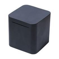 Caixa de economia de dinheiro preta de aço inoxidável 15x15x15cm Caixa de economia de dinheiro preta de aço inoxidável 15x15x15cm