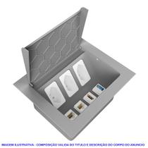 Caixa de embutir 3 tomada 3 rj45 1 usb charger - cinza Caixa de embutir 3 tomada 3 rj45 1 usb charger - cinza