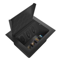 Caixa de Embutir 3 Tomadas 20a 2 Rj45 1 USB 1 HDMI - Preta