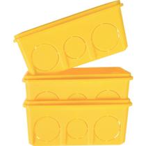 Caixa de Embutir 4x4 Quadrada Tramontina Amarela