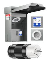 Caixa de entrada para gerador vhbw com disjuntor de 50 A, 125/250 V Caixa de entrada para gerador vhbw com disjuntor de 50 A, 125/250 V
