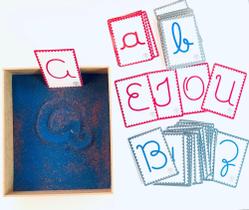 Caixa de Escrita Sensorial - Letra Cursiva