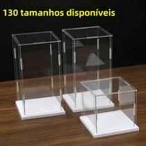 Caixa De Exibição Acrílica Branca, Cubo De Plástico Transparente Para Armazenamento De