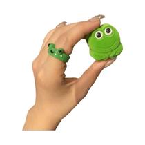 Caixa De Exibição De Anéis De Acrílico Em Forma De Sapo Verde E Rosa, Presentes De Joias De Animais