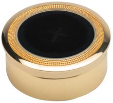 Caixa de exposição Giftop em metal com tampa de vidro 4 x 1,7 cm dourada Caixa de exposição Giftop em metal com tampa de vidro 4 x 1,7 cm dourada