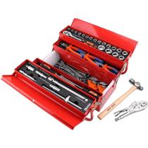 Caixa de Ferramenta Sanfonada com 68 Peças em Cromo Vanádio