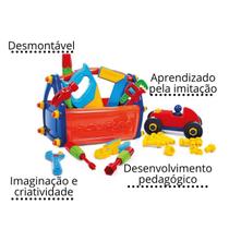 Caixa de ferramentas brinquedo maleta infantil didatica kids poliplac