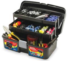 Caixa de ferramentas com 3 compartimentos articulados multiuso. Organize suas ferramentas