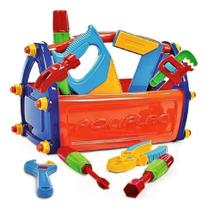Caixa De Ferramentas Didática Infantil 21 Peças Poliplac