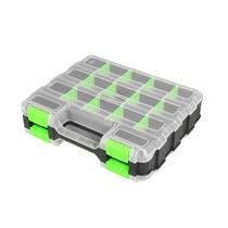 Caixa de ferramentas Jack Boss com tampa transparente de 34 compartimentos verde Caixa de ferramentas Jack Boss com tampa transparente de 34 compartimentos verde