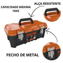 Caixa de ferramentas maleta grande reforçada fecho metal 18.3 tática Metasul