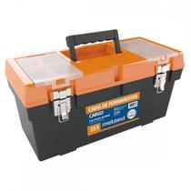 Caixa De Ferramentas Plastica Metasul 19,5'' Laranja/Preta Cargo Com Bandeja E Fecho De Metal - metal-grafite