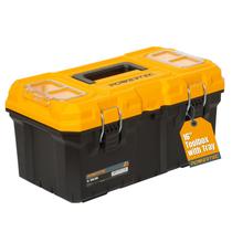 Caixa de ferramentas POWERTEC de 16 polegadas com bandejas e organizador bloqueável 72119