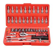 Caixa De Ferramentas Socket Set 46 Peças Auto Bike Moto