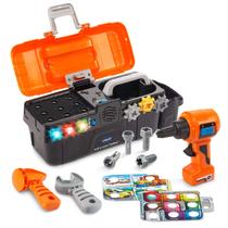 Caixa de ferramentas VTech Drill and Learn Orange para crianças de 2 a 5 anos
