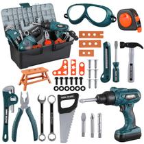 Caixa de ferramentas Zealous 45 peças de ferramentas Pretend Play para crianças de 3 a 8 anos