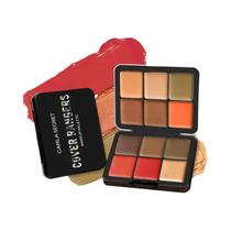 Caixa de ferro de 12 cores corretivo blush creme fosco destaque contorno maquiagem paleta tudo-em-um