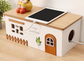 Caixa de gerenciamento de cabos TUKDAK Wood Extension Cord Organizer Caixa de gerenciamento de cabos TUKDAK Wood Extension Cord Organizer