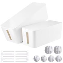 Caixa de gerenciamento de cabos TuweChen Large & Medium, pacote com 2 unidades, branca