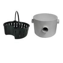 Caixa De Gordura Redonda 250x180x75x40mm Com Cesto - Pvc Rígido - Plastipan