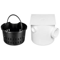 Caixa de Gordura Sifonada Branca Quadrada com Tampa e Cesto, 250 x 250 x 75/100 mm Herc