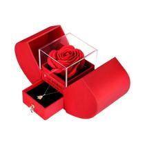 Caixa De Joias Com Rosa Eterna De Duas Portas Em Forma De Coração, Presente Perfeito Para