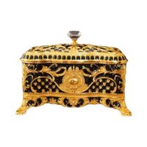 Caixa De Joias De Liga De Zinco Pintada À Mão Luxuosa Com Padrão Europeu Para Armazenamento Leve De Caixa De Joias De Liga De Zinco Pintada À Mão Luxuosa Com Padrão Europeu Para Armazenamento Leve De