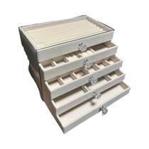 Caixa De Joias De Veludo Com 5 Camadas, Organizador De Brincos E Pulseiras, Expositor De Joias