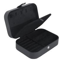 Caixa de Joias de Viagem SLOZO - Couro PU Preto 2 Camadas Caixa de Joias de Viagem SLOZO - Couro PU Preto 2 Camadas
