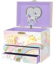 Caixa de joias Giggle & Honey Musical Unicorn para meninas de 3 a 10 anos Caixa de joias Giggle & Honey Musical Unicorn para meninas de 3 a 10 anos