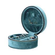 Caixa De Joias Portátil Multifuncional Com Zíper E Tampa Articulada, Armazenamento Oval E Redondo,