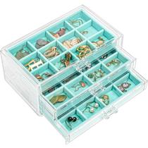 Caixa de joias ProCase, porta-brincos, organizador, 3 gavetas, Aqua