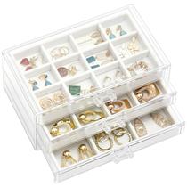 Caixa de joias ProCase, porta-brincos, organizador, 3 gavetas Caixa de joias ProCase, porta-brincos, organizador, 3 gavetas