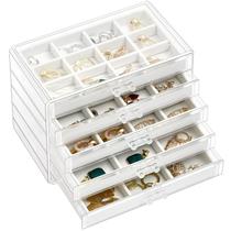 Caixa de joias ProCase, porta-brincos, organizador, 5 gavetas
