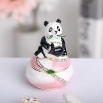 Caixa de joias Saini Panda Enamel Metal Crafts Round Rosa Caixa de joias Saini Panda Enamel Metal Crafts Round Rosa