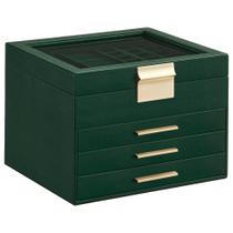 Caixa de Joias SONGMICS com 4 Camadas - Organizador 8x9,1x6,5cm (Verde Floresta)