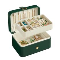 Caixa de Joias SONGMICS Travel - Organizador de 2 Camadas (Verde Floresta)