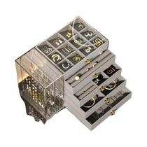 Caixa De Joias Transparente De Grande Capacidade Com Múltiplas Camadas E Gavetas Para Pulseiras E Caixa De Joias Transparente De Grande Capacidade Com Múltiplas Camadas E Gavetas Para Pulseiras E