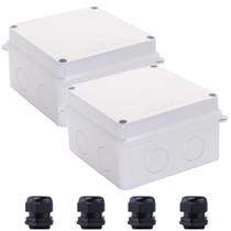Caixa de junção LuSumtly IP65 à prova dágua em ABS 10 x 10 x 7 cm Caixa de junção LuSumtly IP65 à prova dágua em ABS 10 x 10 x 7 cm