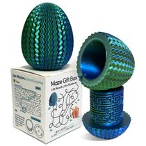 Caixa de labirinto em forma de ovo, presente Marsaball, impressa em 3D, azul e verde