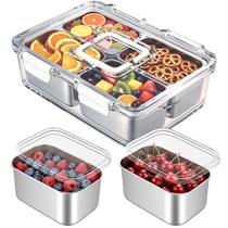 Caixa de Lanches Freshmage em Aço Inoxidável com 4 Compartimentos