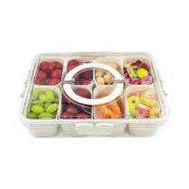 Caixa De Lanches Portátil Com 4/8 Divisões E Tampa, Organizador De Alimentos Para Viagem E Geladeira Caixa De Lanches Portátil Com 4/8 Divisões E Tampa, Organizador De Alimentos Para Viagem E Geladeira