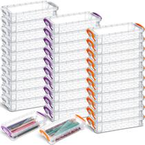 Caixa de lápis Crtiin Plastic Clear de grande capacidade, pacote com 12